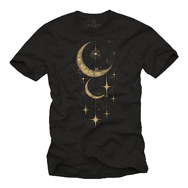 MAKAYA Kurzarmshirt Herren Sonne Mond Sterne günstig online kaufen