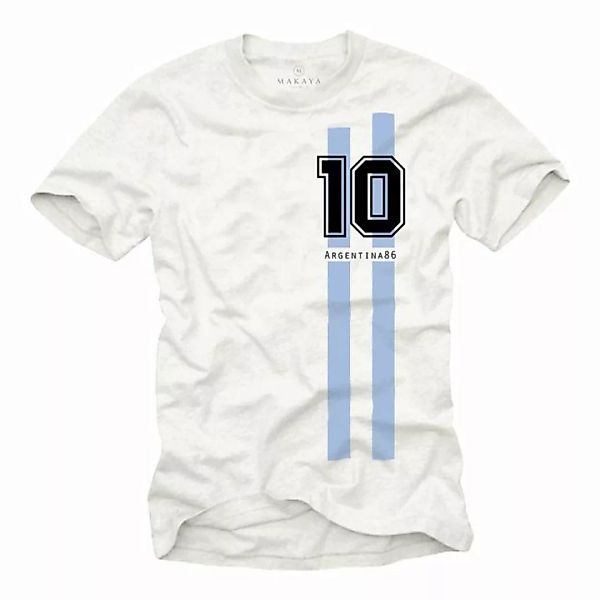 MAKAYA T-Shirt Herren Argentinien Fußball Trikot Diego 10 Argentina 86 Fahn günstig online kaufen