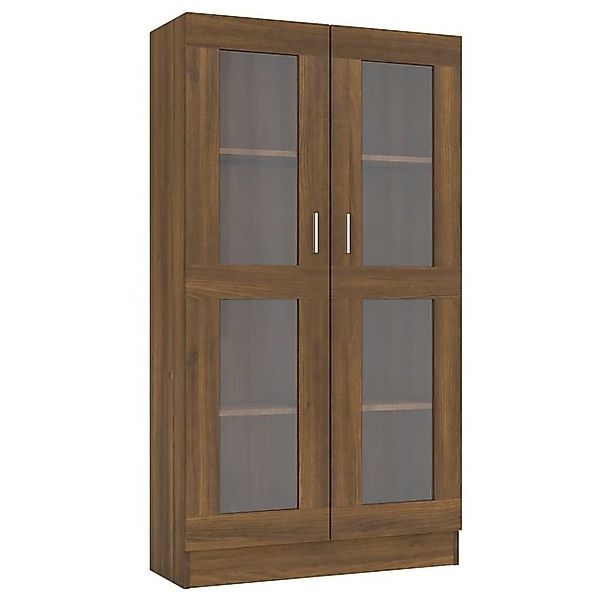 furnicato Vitrine Vitrinenschrank Braun Eiche-Optik 82,5x30,5x150cm Holzwer günstig online kaufen