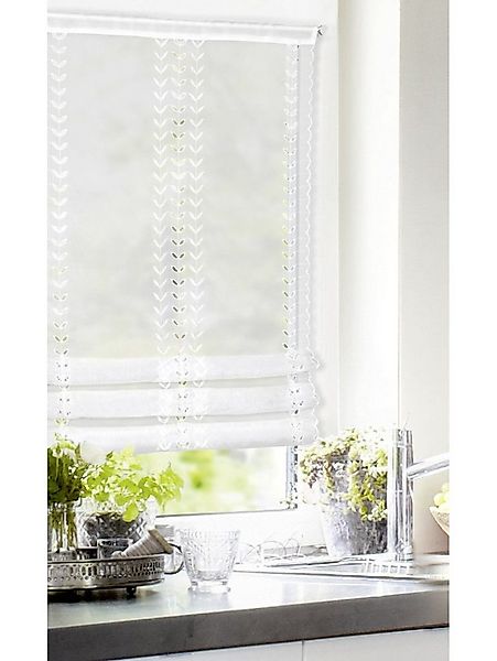 Neusser Collection Gardine Neusser Collection Klipsrollo Ranken weiß, 60 x günstig online kaufen