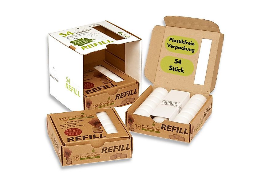 Smart-Planet Teelicht Teelicht 54er Set Eco Refill Kerzen Vorratspack Weiß günstig online kaufen