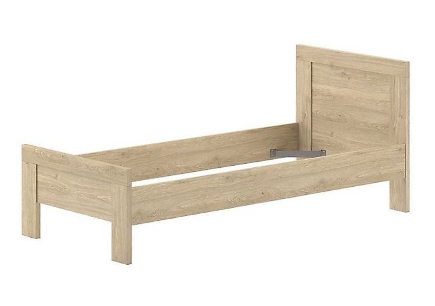 Natur24 Einzelbett Sam Einzelbett 94.6 x 206.4 x 87 cm Spanplatte Eiche Mel günstig online kaufen