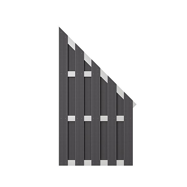 T&J WPC-Bretterzaun Eldena-Ecke 90 cm x 180 cm/90 cm Grau günstig online kaufen