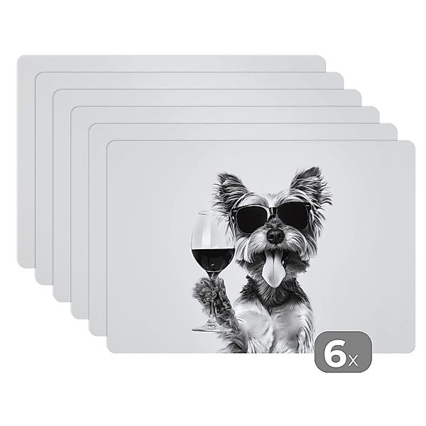 MuchoWow Platzset Hund - Weinglas - günstig online kaufen