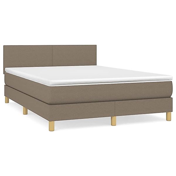 vidaXL Boxspringbett mit Matratze Taupe 140x200 cm Stoff1377701 günstig online kaufen