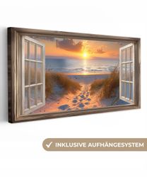 OneMillionCanvasses® Leinwandbild Panorama Durchblick - Strand günstig online kaufen