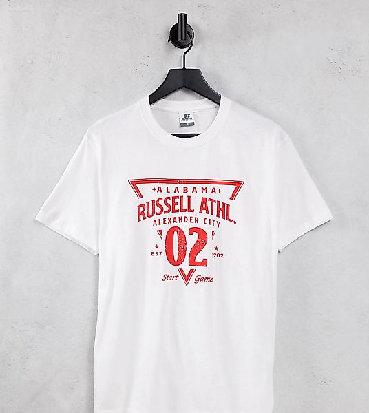 Russell Athletic – T-Shirt in Weiß mit Rundhalsausschnitt günstig online kaufen