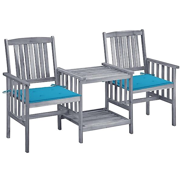 vidaXL Gartenstühle mit Teetisch und Kissen Massivholz Akazie 3061306 günstig online kaufen