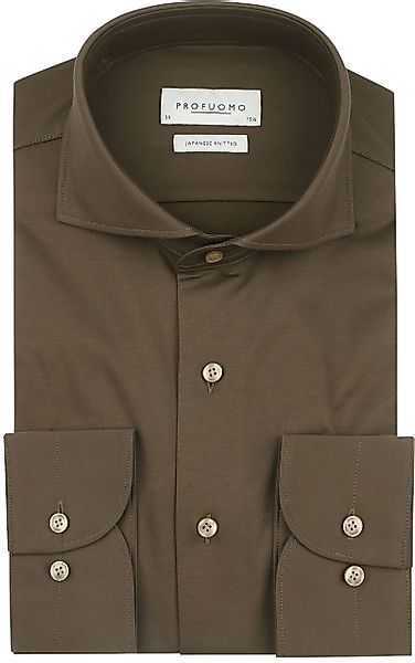 Profuomo Japanese Knitted Hemd Army Grün - Größe 43 günstig online kaufen