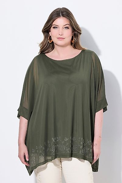 MIAMODA Druckbluse Meshbluse oversized Glitzersteinchen Jerseytop günstig online kaufen