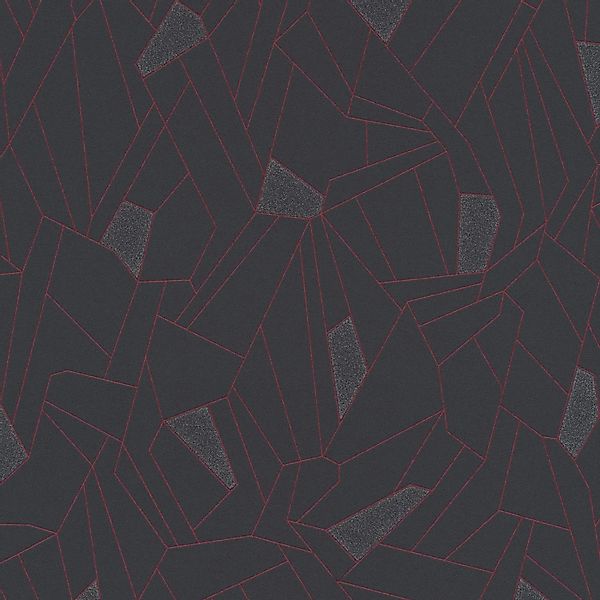 Bricoflor Mosaik Tapete ausgefallen Vlies Mosaiktapete in Schwarz Rot für K günstig online kaufen