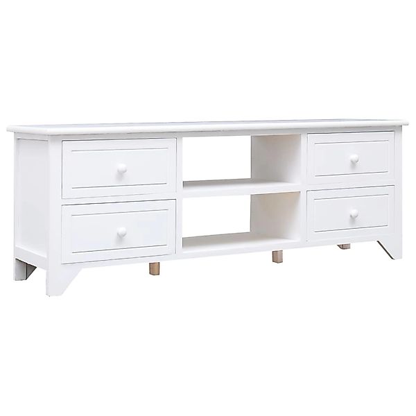 vidaXL TV-Schrank Weiß 108x30x40 cm Massivholz Paulownia 338517 günstig online kaufen