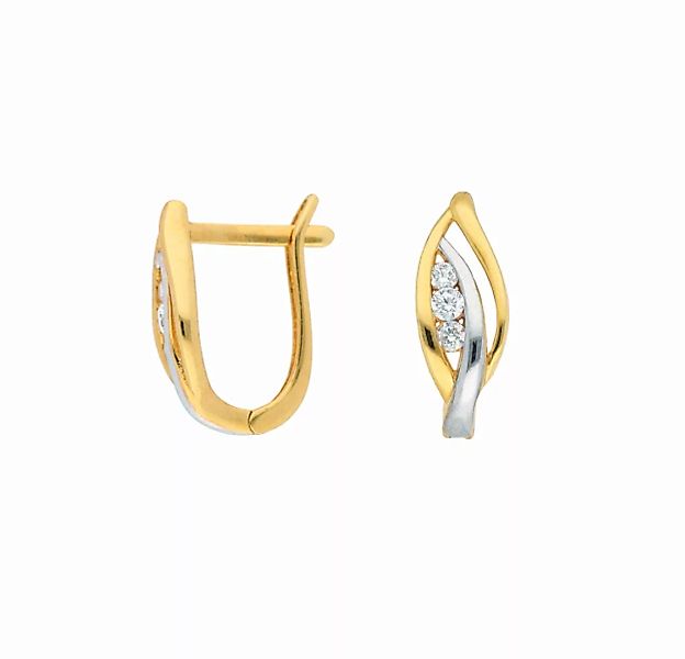 Adelia´s Paar Ohrhänger "1 Paar 333 Gold Ohrringe / Creolen mit Zirkonia", günstig online kaufen