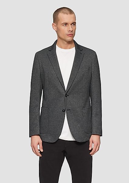 s.Oliver Allwetterjacke Elastisches Jersey-Sakko mit Hahnentrittmuster günstig online kaufen