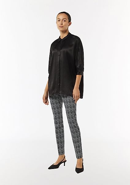 comma Stoffhose Schmale Hose aus Jacquard günstig online kaufen