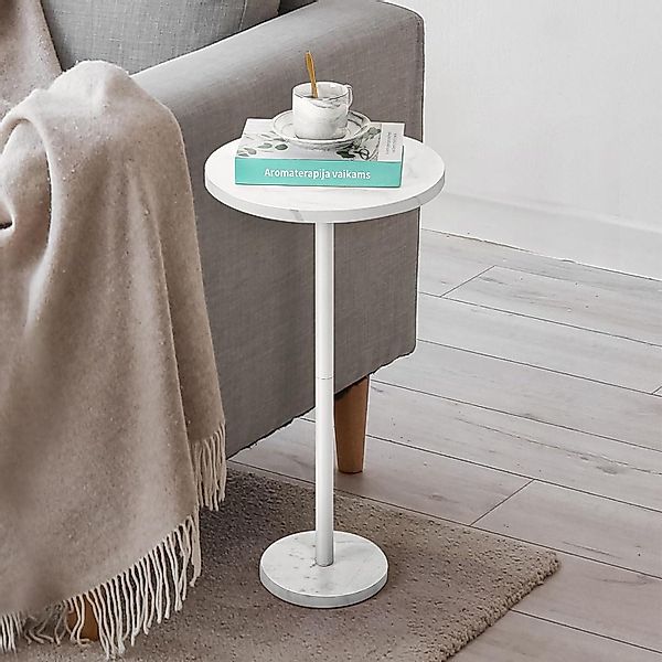 LuxusKollektion Beistelltisch Kleiner Weißer Beistelltisch Marmorsockel günstig online kaufen