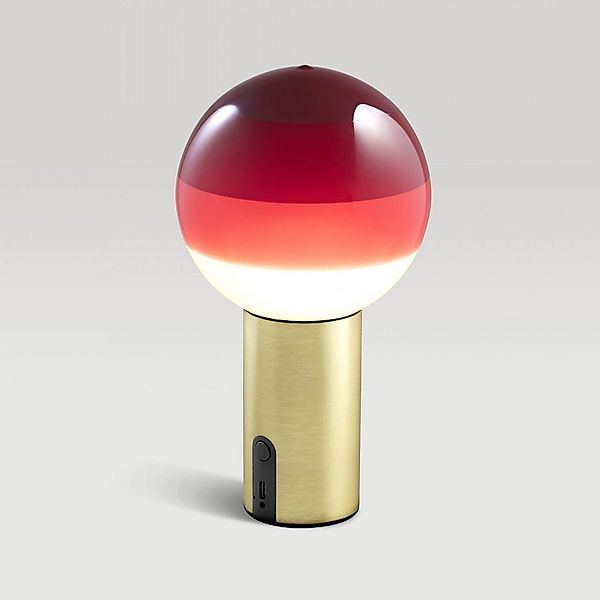 MARSET Akku-Tischlampe Dipping Light, rot/messing, dimmbar günstig online kaufen