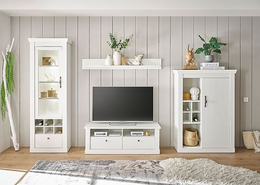Home affaire Wohnwand "RAVENNA", (4 St.), im romantischen Landhausstil, Gri günstig online kaufen