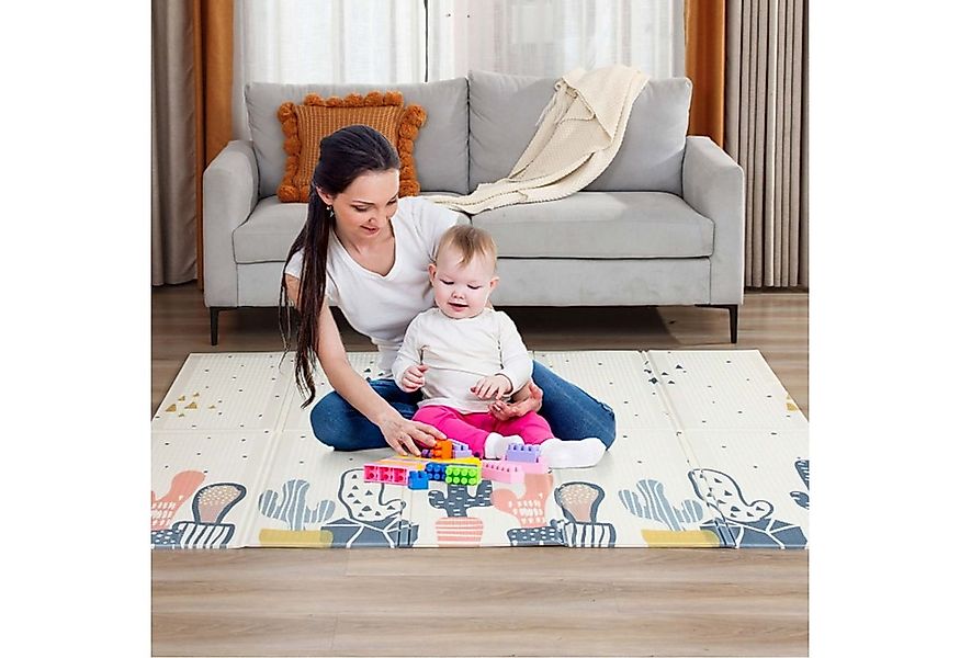 Baby Vivo Spielmatte Spielteppich für Kinder doppelseitig mit Straße 200 x günstig online kaufen