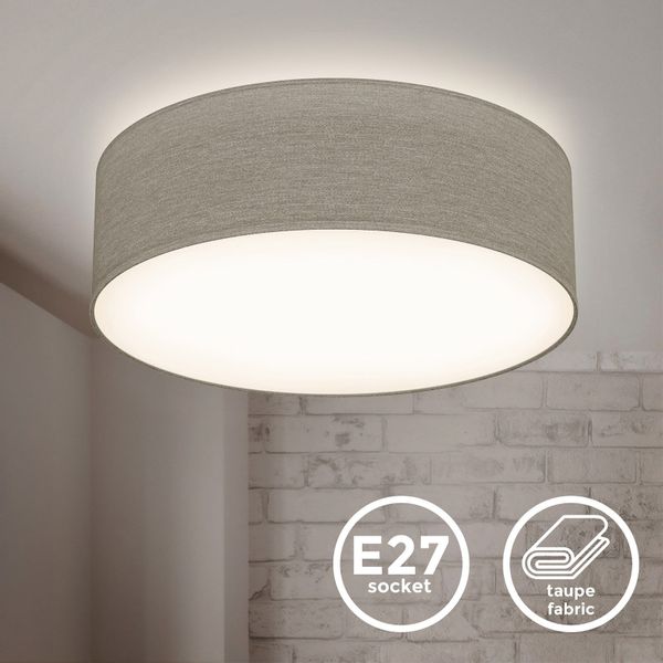 B.K.Licht LED Deckenleuchte Deckenleuchte Stoff-Deckenlampe Ø30cm günstig online kaufen