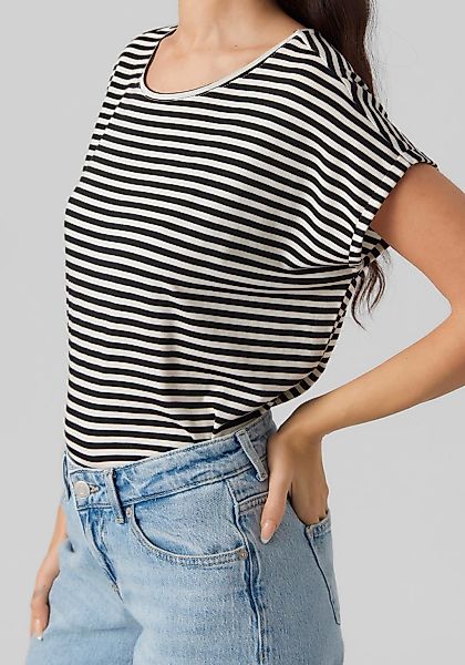 Vero Moda Rundhalsshirt "VMAVA PLAIN SS TOP STRIPE GA JRS NOOS" günstig online kaufen