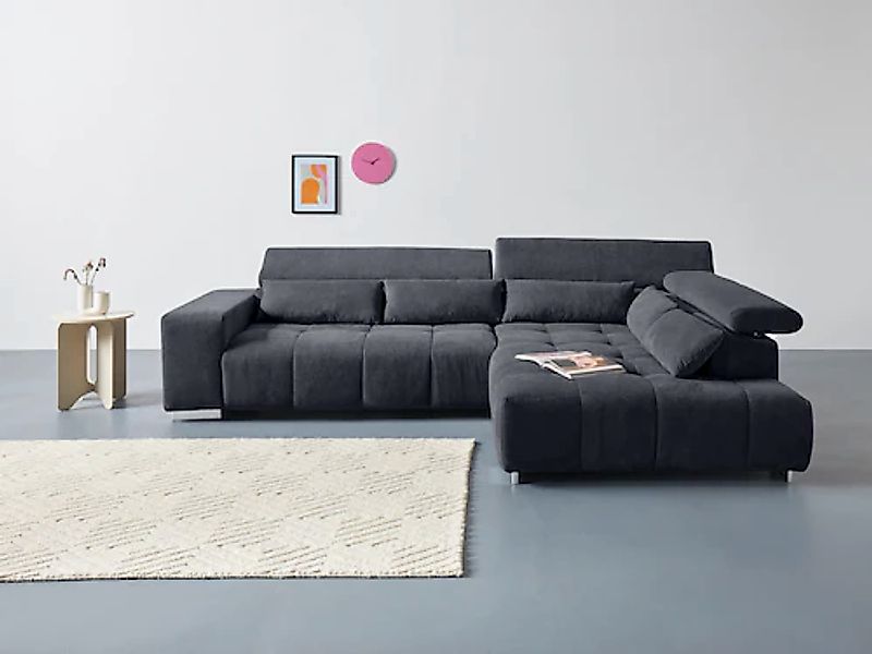 COTTA Ecksofa "Orion L-Form" mit Kopfteilverstellung & 5 Nierenkissen günstig online kaufen