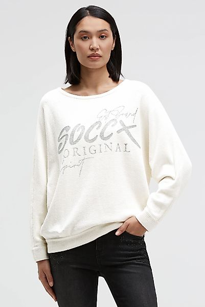 SOCCX Rundhalspullover mit Fledermaus-Ärmeln günstig online kaufen