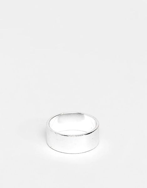 ASOS DESIGN – Flacher, silberfarbener Ring für den kleinen Finger günstig online kaufen