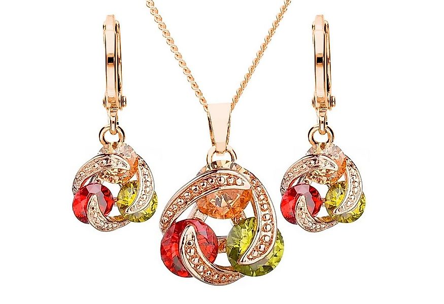 LÖB Ohrring und Ketten Set 18K Roségold vergoldet Kette Creolen Set Ring An günstig online kaufen