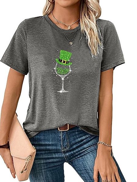 PYL Rundhalsshirt Damen St. Patricks Tag Sommer Oversize-Shirt mit Grafik D günstig online kaufen