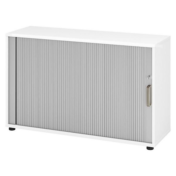 bümö Aktenschrank Rollladenschrank office - 2 Ordnerhöhen Dekor: Weiß/Silbe günstig online kaufen