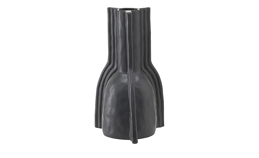 HOME STORY Vase   ¦ schwarz ¦ Steinzeug ¦ Maße (cm): B: 11 H: 20,2 T: 11.0 günstig online kaufen