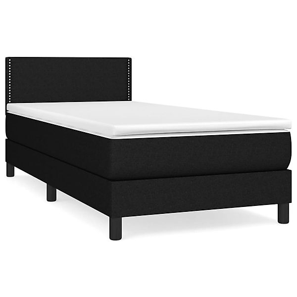 vidaXL Boxspringbett mit Matratze Schwarz 90x190 cm Stoff1378487 günstig online kaufen