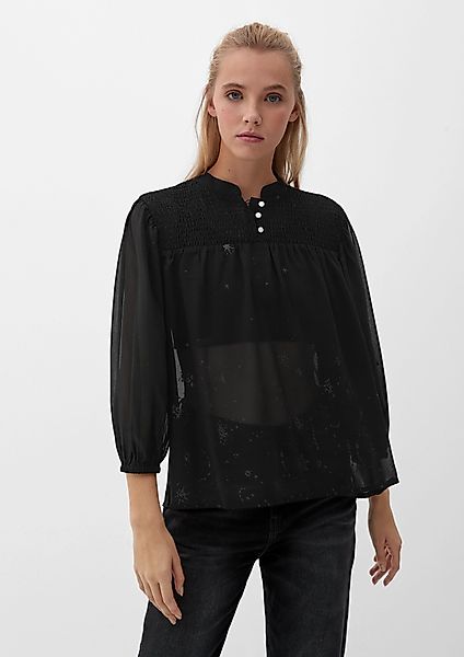 QS Langarmbluse Blusenshirt mit abstraktem Muster günstig online kaufen