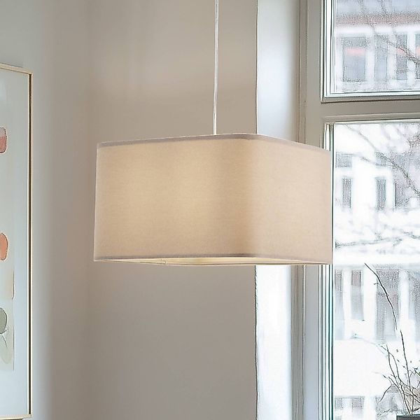 Hängeleuchte Kwadro, beige, 40 x 40 cm, Velourstoff günstig online kaufen