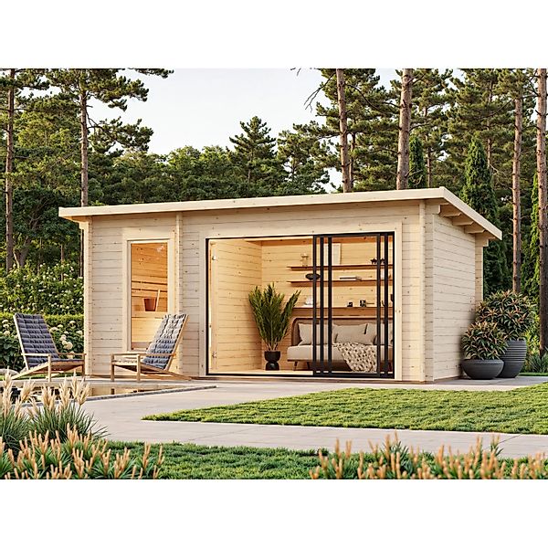 Palmako Sauna Sanna Slide Naturbelassen 500 cm x 270 cm günstig online kaufen