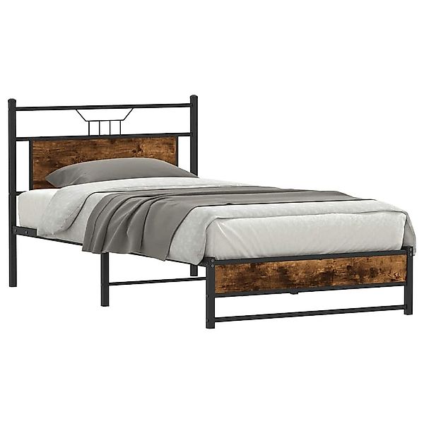 vidaXL Bett Bettgestell ohne Matratze Räuchereiche günstig online kaufen