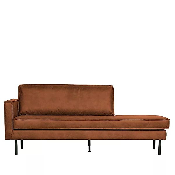 Dreier Sofa in Cognac Braun Recyclingleder Retrostil günstig online kaufen