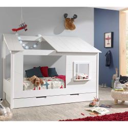 Teilmassives Kiefernbett für Kinderzimmer Dach günstig online kaufen