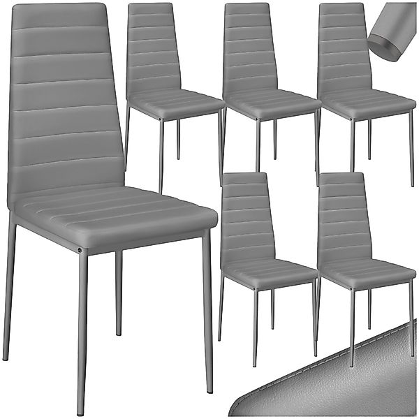tectake Esszimmerstuhl Küchenstühle Kunstleder (Set., 6 günstig online kaufen