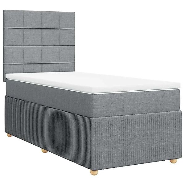 vidaXL Boxspringbett mit Matratze Hellgrau 90x200 cm Stoff 3291939 günstig online kaufen