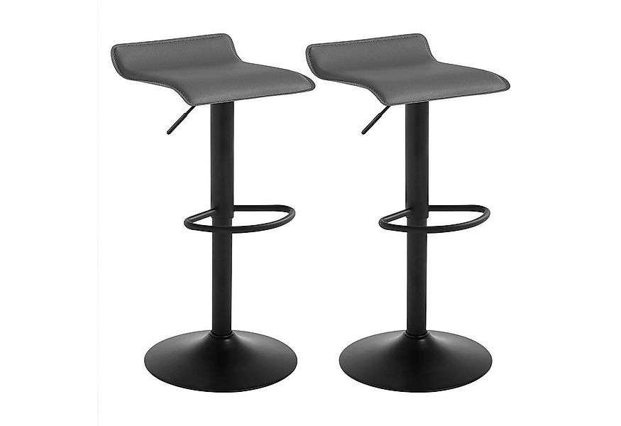 Woltu Barhocker (2 St), höhenverstellbar drehbar Kunstleder Stahl grau günstig online kaufen