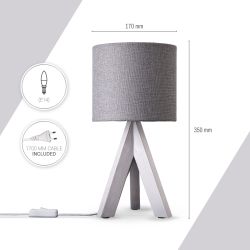 Paco Home Tischleuchte BAJO CANVAS UNI günstig online kaufen