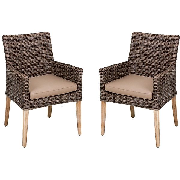 Garden Pleasure Gartenstuhl "NORVELL" (Set) 2 Stk.2er Set, Akazie/Polyratta günstig online kaufen