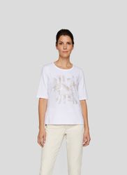 Rabe Rundhalsshirt mit Glitzer-Print und Stretch günstig online kaufen