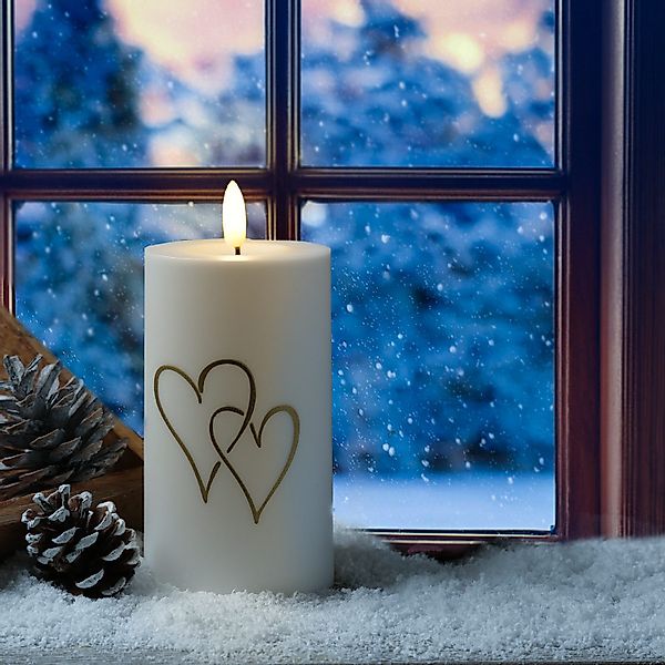MARELIDA LED-Kerze Herz für Innen/Außen Grabkerze günstig online kaufen