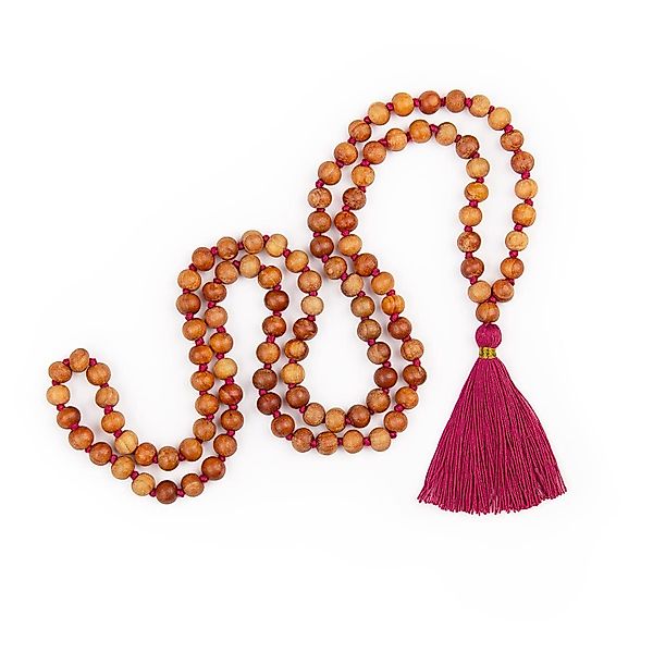bodhi Perlenkette Mala Yoga Kette mit Sandelholz-Duft, farbige Quaste, 108 günstig online kaufen