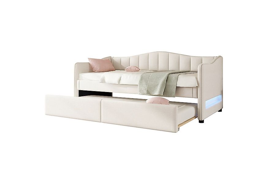 HAUSS SPOLE Schlafsofa 90x200cm mit ausziehbarem Bett, Ambiente-Licht Leine günstig online kaufen