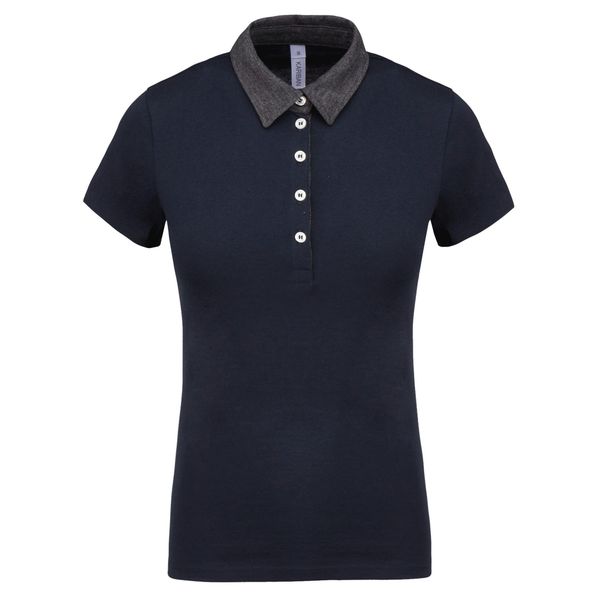 Kariban Poloshirt Zweifarbiges Jersey-Polohemd für Damen günstig online kaufen