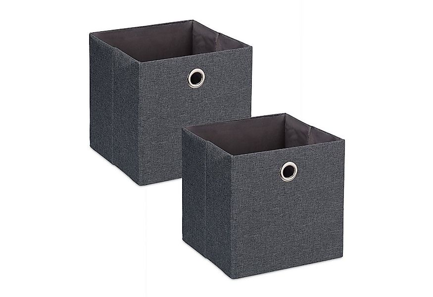 relaxdays Aufbewahrungsbox im 2er Set, Dunkelgrau günstig online kaufen